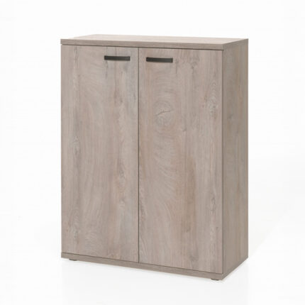 Armoire JANEIRO Basse 2 portes Chêne Humus