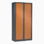 Armoire métal haute à rideaux L120 Cerisier / Anthracite