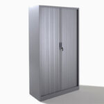 Armoire métal haute à rideaux L120 Gris / Gris